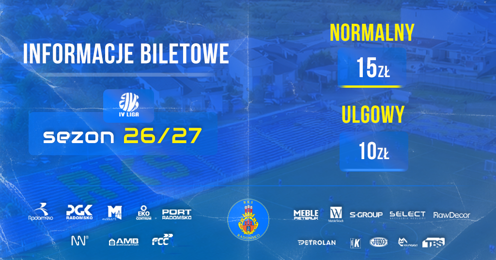 Informacje biletowe RKS Radomsko sezon 2026/27